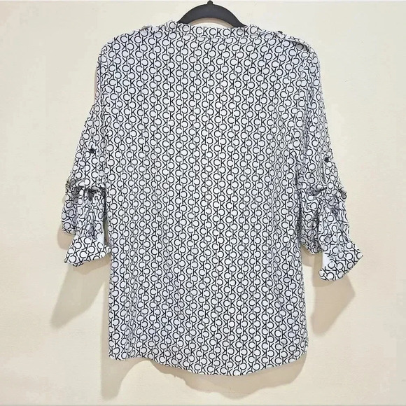 Calvin Klein Roll Tab Sleeve Blouse - Picture 2 of 3